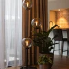 Fashion Straluma Vloerlamp 3-L zwart met bolglas smoke