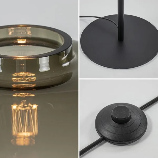 vloerlamp_lett_zwartsmoke_2.webp Hot Straluma Vloerlamp Lett zwart/smoke glas