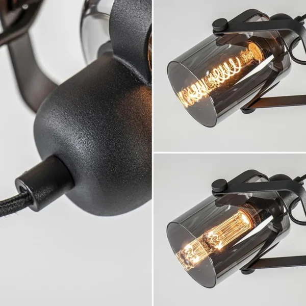 vloerlamp_mat_zwart_met_t_3.webp Flash Sale Straluma Vloerlamp mat zwart met titanium glazen kappen