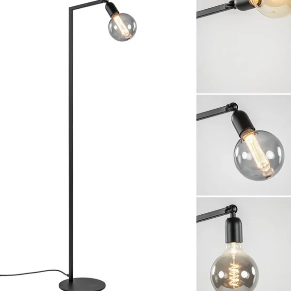 vloerlamp_tube_zwart_basi_1.webp Shop Straluma Vloerlamp Tube zwart basic met verstelbare pendel