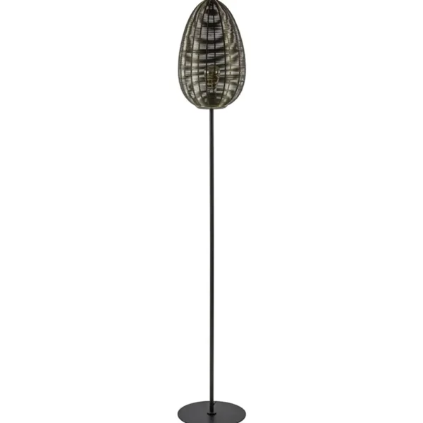 Shop Straluma Vloerlamp Yaelle antiek brons met zwarte voet