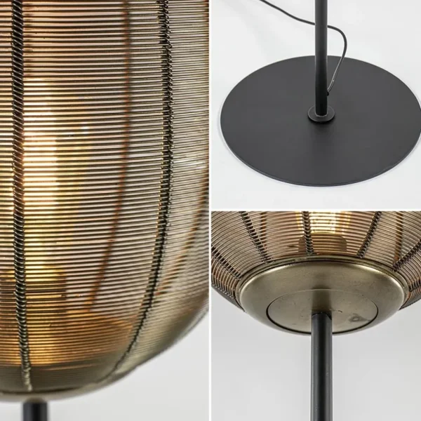 Shop Straluma Vloerlamp Yaelle antiek brons met zwarte voet