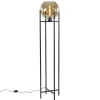 Sale Straluma Vloerlamp zwart + amber glazen bol