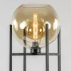 Sale Straluma Vloerlamp zwart + amber glazen bol