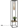 vloerlamp_zwart_frame_met_1.webp Cheap Straluma Vloerlamp zwart frame met houten plank