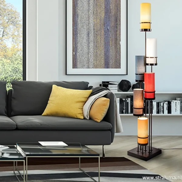 Shop Straluma Vloerlamp zwart 6L multicolor rood