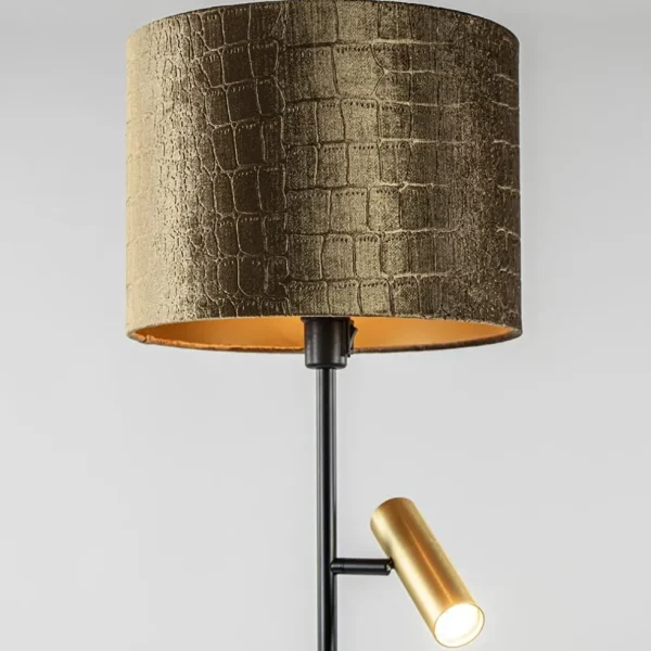 vloerlamp_zwartgoud_met_k_2.webp Cheap Straluma Vloerlamp zwart/goud met kap brons/goud