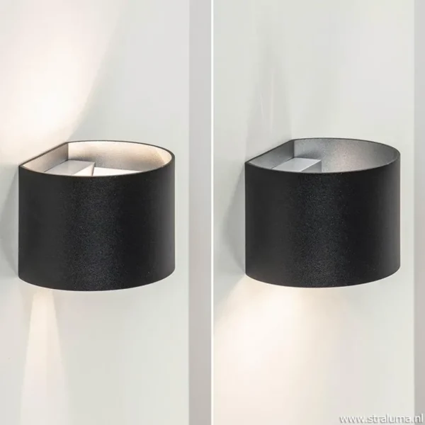 wandlamp_afgerond_zwartgr_2.webp Online Straluma Wandlamp afgerond zwart/grijs stelklep g9