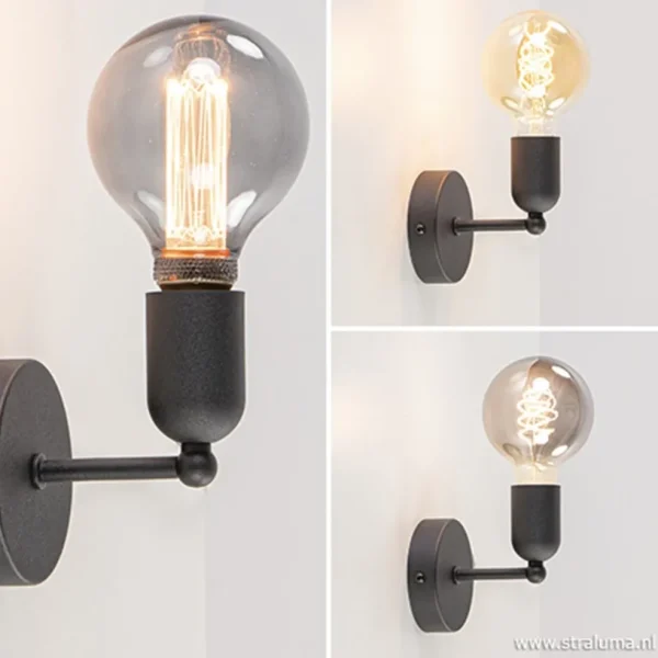 Sale Straluma Wandlamp basic boog klein zwart