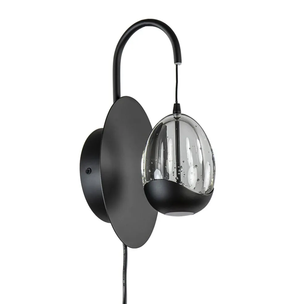 wandlamp_black_egg_zwarth_0.webp Shop Straluma Wandlamp Black Egg zwart/helder glas