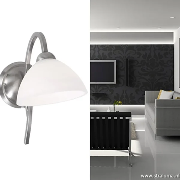 Store Straluma Wandlamp Capri staal/glas slaapkamer