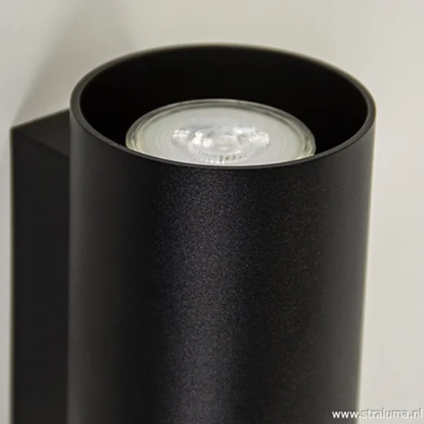 wandlamp_cilinder_zwart_u_3.webp Clearance Straluma Wandlamp cilinder zwart up+down gu10
