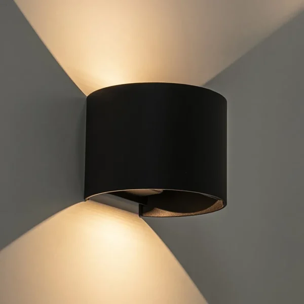 Best Sale Straluma Wandlamp Davos afgerond zwart IP54 2700k