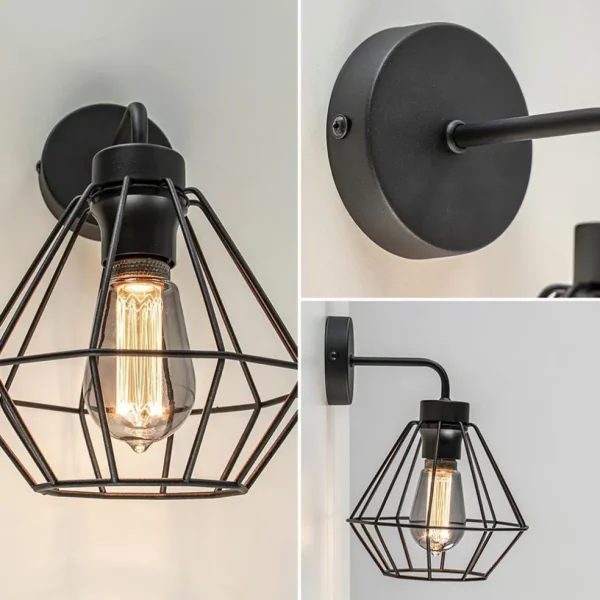 wandlamp_draadkorf_zwart_2.webp Flash Sale Straluma Wandlamp draadkorf zwart