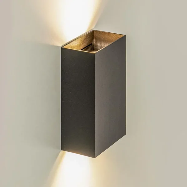Clearance Straluma Wandlamp Eros rechthoek zwart 2xgu10