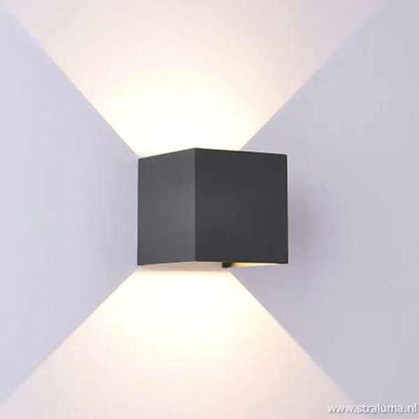 wandlamp_kubus_buiten_ant_1.webp Online Straluma Wandlamp kubus buiten antraciet IP54