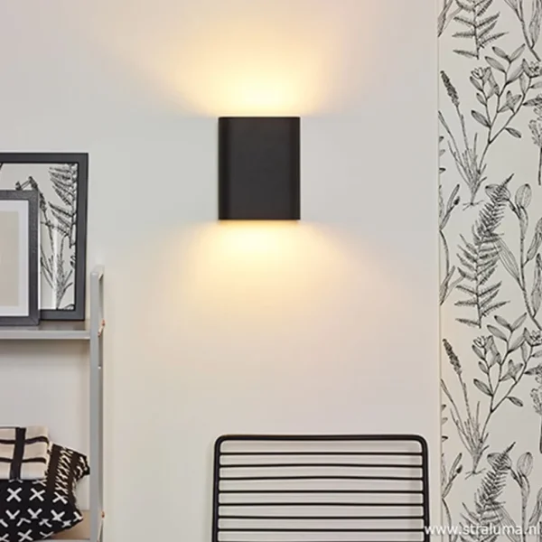 wandlamp_ovaal_zwart_xe_4.webp New Straluma Wandlamp ovaal zwart 2xe14
