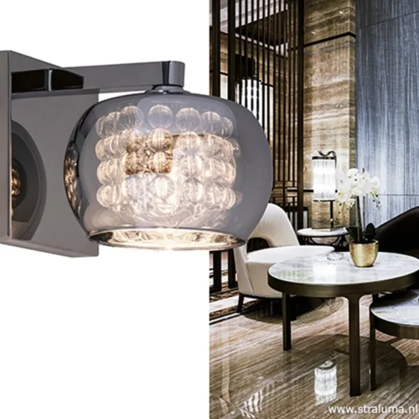 wandlamp_pearl_glaschroom_4.webp Clearance Straluma Wandlamp Pearl glas/chroom
