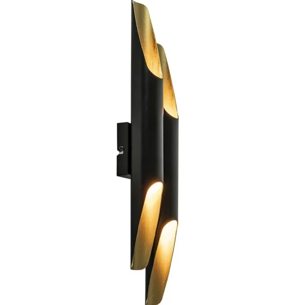 wandlamp_pipes_cm_zwartma_1.webp Best Straluma Wandlamp Pipes 48cm zwart/matgoud