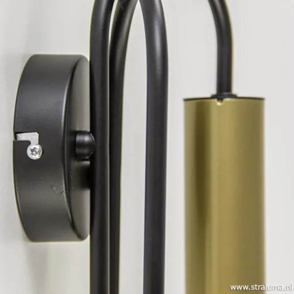 wandlamp_toog_dubbel_zwar_3.webp Cheap Straluma Wandlamp toog dubbel zwart/mat goud