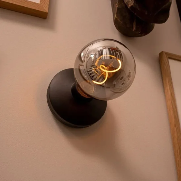 Best Straluma Wandlamp zwart met smoke dimbaar/oplaadbaar