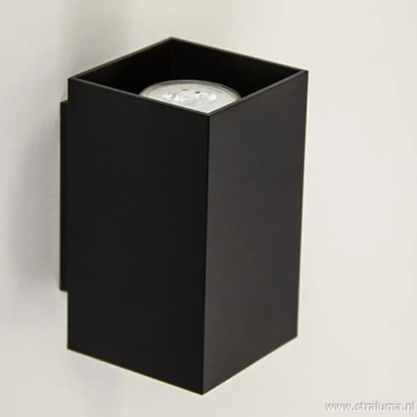 wandlamp_zwart_rechthoek__2.webp New Straluma Wandlamp zwart rechthoek up+down gu10