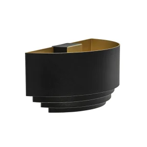 wandlamp_zwartgoud_updown_0.webp Shop Straluma Wandlamp zwart/goud up+down langwerpig