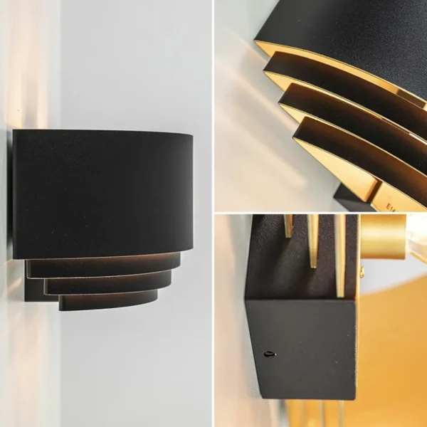 wandlamp_zwartgoud_updown_3.webp Shop Straluma Wandlamp zwart/goud up+down langwerpig