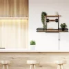 wandlampwandrek_zwart_met_4.webp Outlet Straluma Wandlamp/wandrek zwart met houten planken