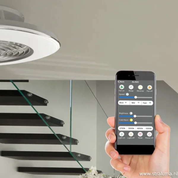 zilveren_ventilator_met_l_3.webp Cheap Straluma Zilveren ventilator met LED en bluetooth