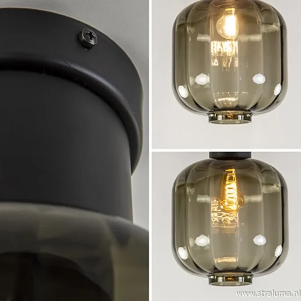 zwart_glazen_plafondlamp__3.webp Sale Straluma Zwart glazen plafondlamp luxury
