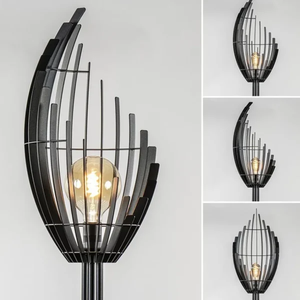 zwart_metalen_design_vloe_3.webp Discount Straluma Zwart metalen design vloerlamp Omegna dimbaar