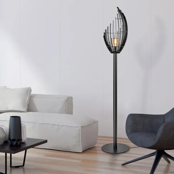 zwart_metalen_design_vloe_4.webp Discount Straluma Zwart metalen design vloerlamp Omegna dimbaar