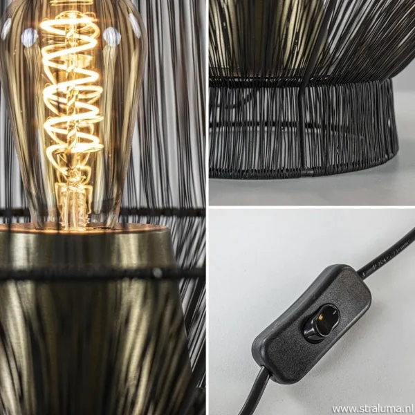 zwart_metalen_tafellamp_v_2.webp New Straluma Zwart metalen tafellamp Vitora met brons