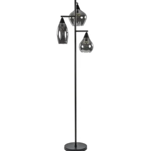 zwart_metalen_vloerlamp_m_0.webp Discount Straluma Zwart metalen vloerlamp met titanium glazen kappen