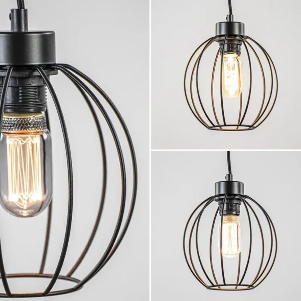 Store Straluma Zwarte draad hanglamp bol klein