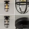 Discount Straluma Zwarte Kooi- plafondlamp met glas