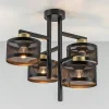 zwarte_lichts_plafondlamp_1.webp Online Straluma Zwarte 4-lichts plafondlamp met ronde kappen