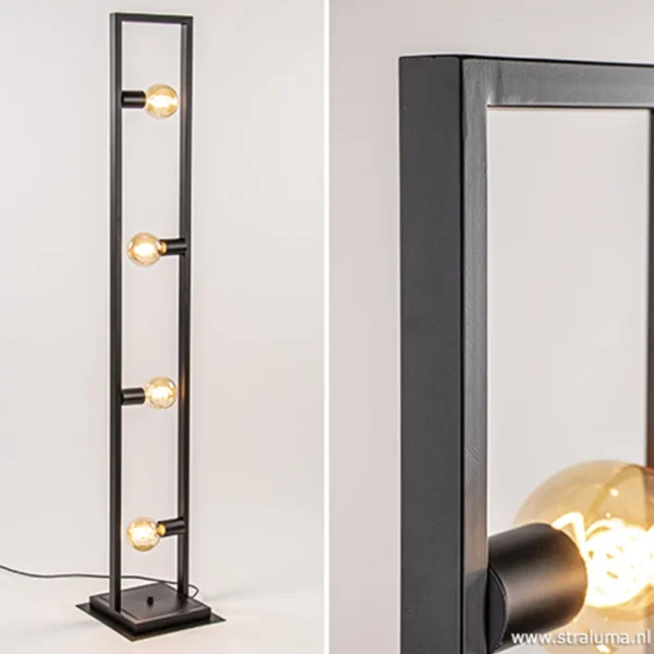 zwarte_metalen_vloerlamp__1.webp Flash Sale Straluma Zwarte metalen vloerlamp open frame