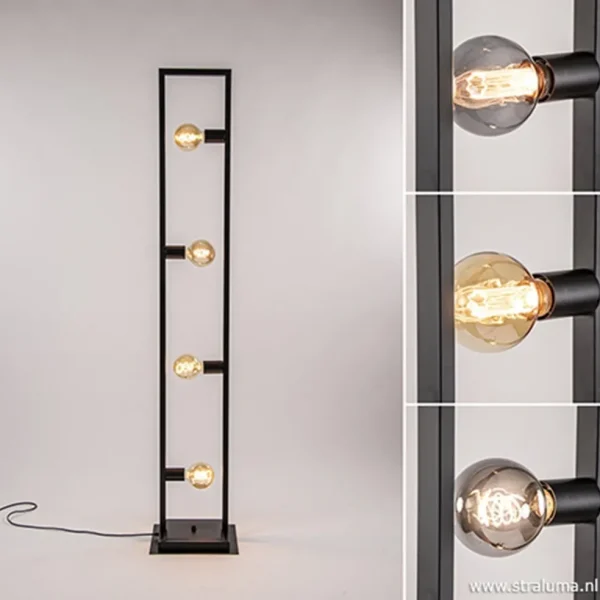 zwarte_metalen_vloerlamp__3.webp Flash Sale Straluma Zwarte metalen vloerlamp open frame