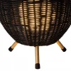 Best Sale Straluma Zwarte rotan tafellamp met gouden driepoot
