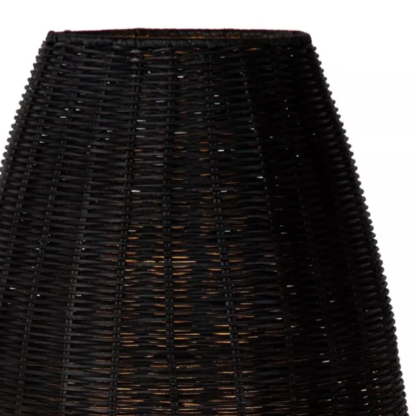 Best Sale Straluma Zwarte rotan tafellamp met gouden driepoot
