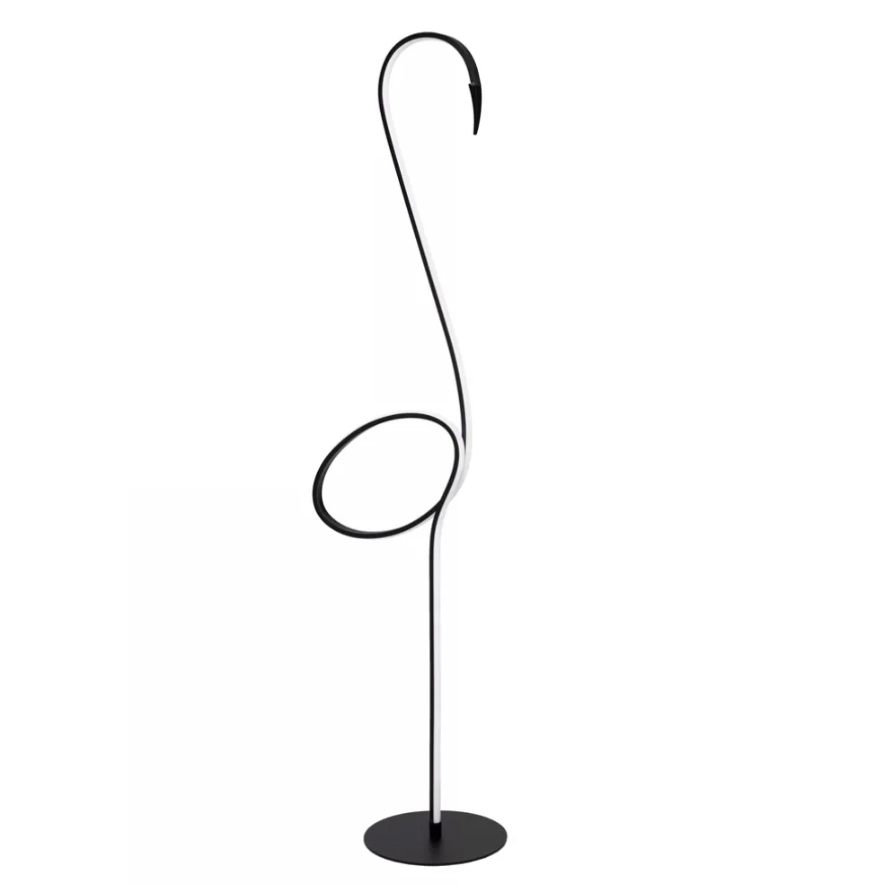 zwarte_vloerlamp_flamingo_0.webp Hot Straluma Zwarte vloerlamp flamingo met LED RGB multicolor