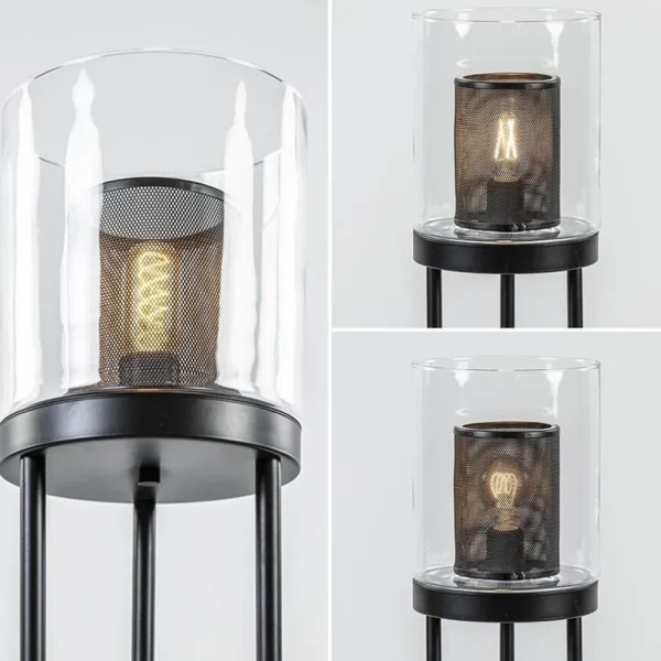 zwarte_vloerlamp_met_cili_3.webp New Straluma Zwarte vloerlamp met cilinder kap helder glas