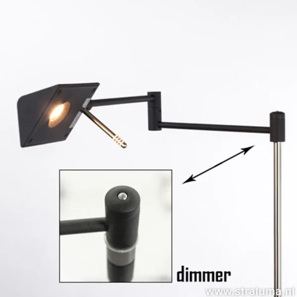 zwarte_vloerlampleeslamp__3.webp Fashion Straluma Zwarte vloerlamp-leeslamp LED dimbaar